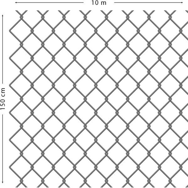 Siatka ogrodzeniowa - 150cm / 10 m - Ocynkowana - OtoSiatka.pl