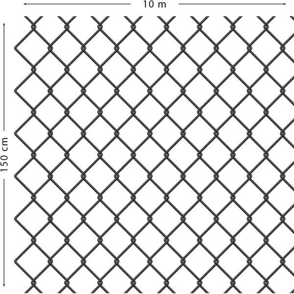 Siatka ogrodzeniowa powlekana PCV - 150cm / 10 m - Antracytowa - OtoSiatka.pl