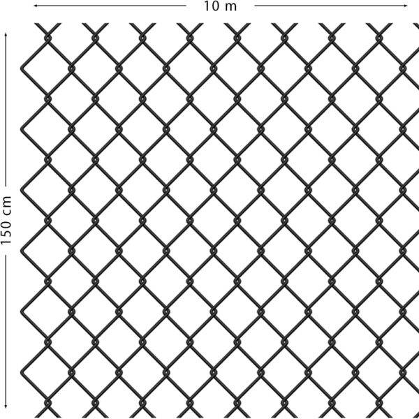 Siatka ogrodzeniowa powlekana PCV - 150 cm / 10 m - Czarna - OtoSiatka.pl