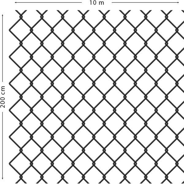 Siatka ogrodzeniowa powlekana PCV - 200 cm / 10 m - Czarna - OtoSiatka.pl